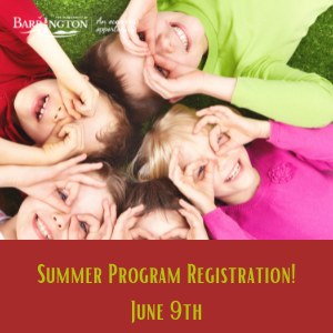Summer Program Registration! June 9th.