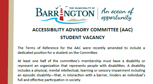 Accessibility Advisory Committee Student Vacancy