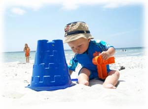 playing on the beach